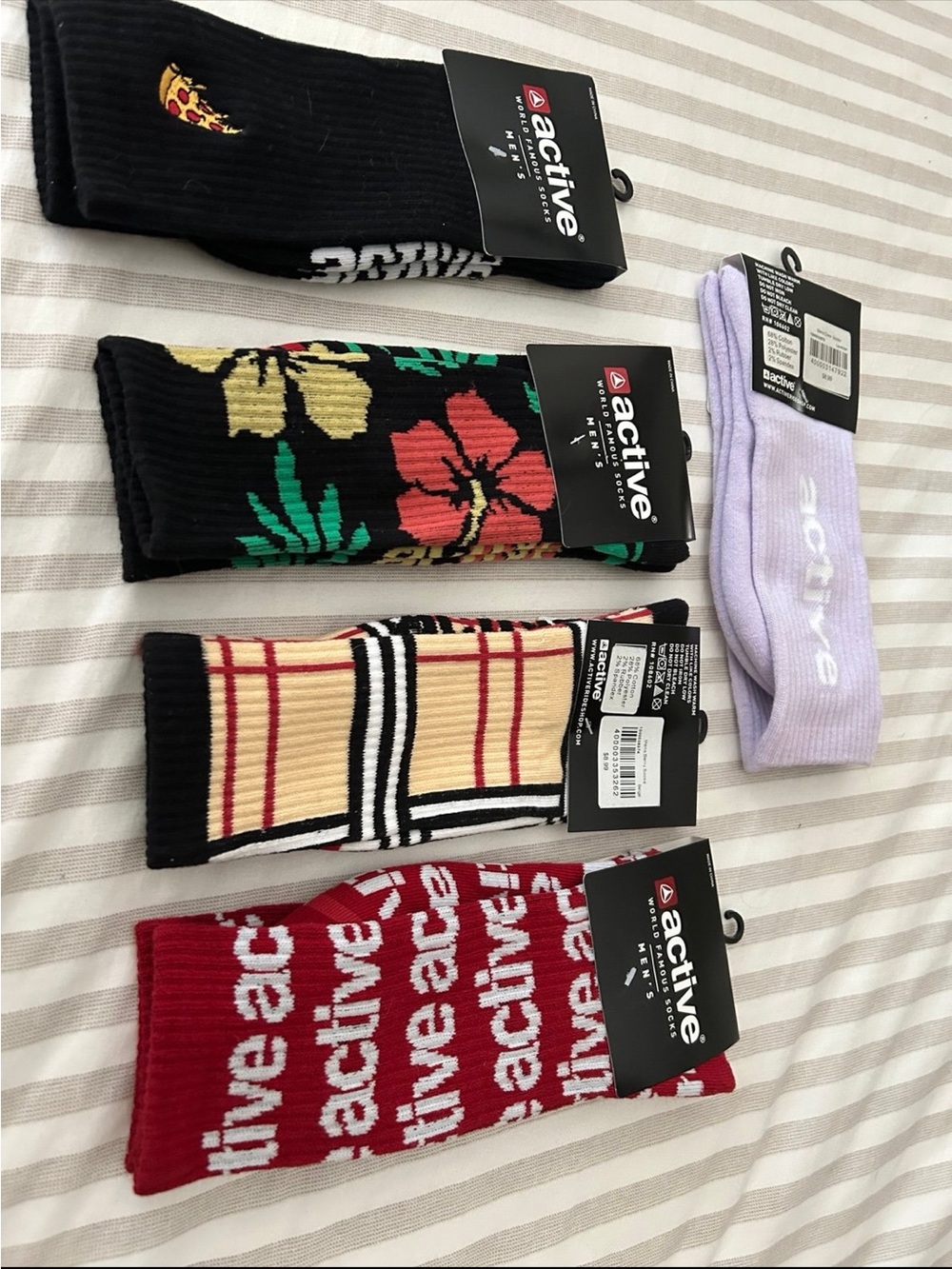 Active USA Maroon and White Logo Crew Socks - Picture 5 of 8